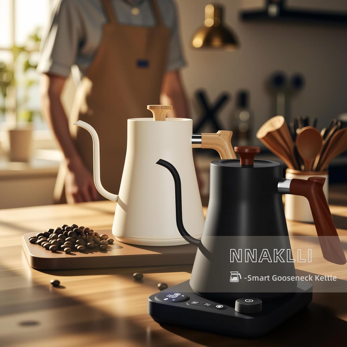 NNAKLLI Electric Kettle with Variable Temperature Control Stainless Steel DEMO