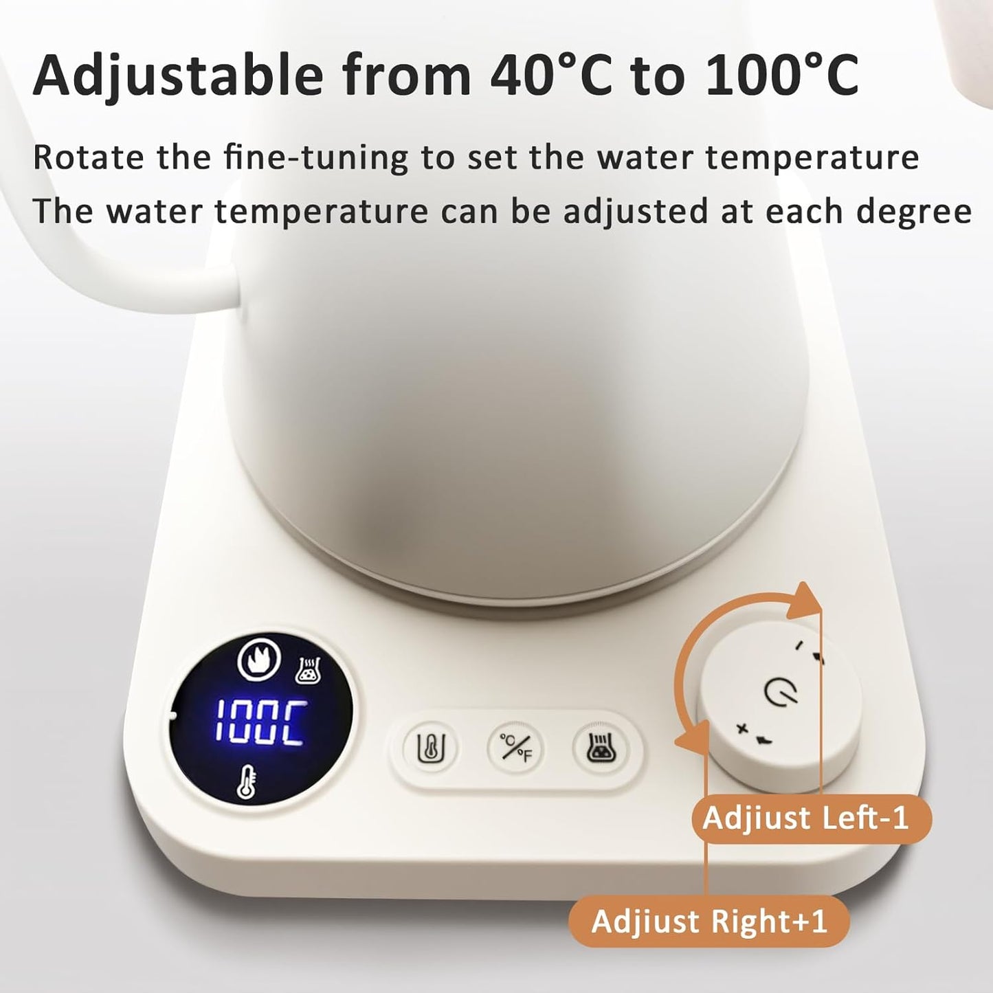 NNAKLLI Electric Kettle with Variable Temperature Control Stainless Steel DEMO