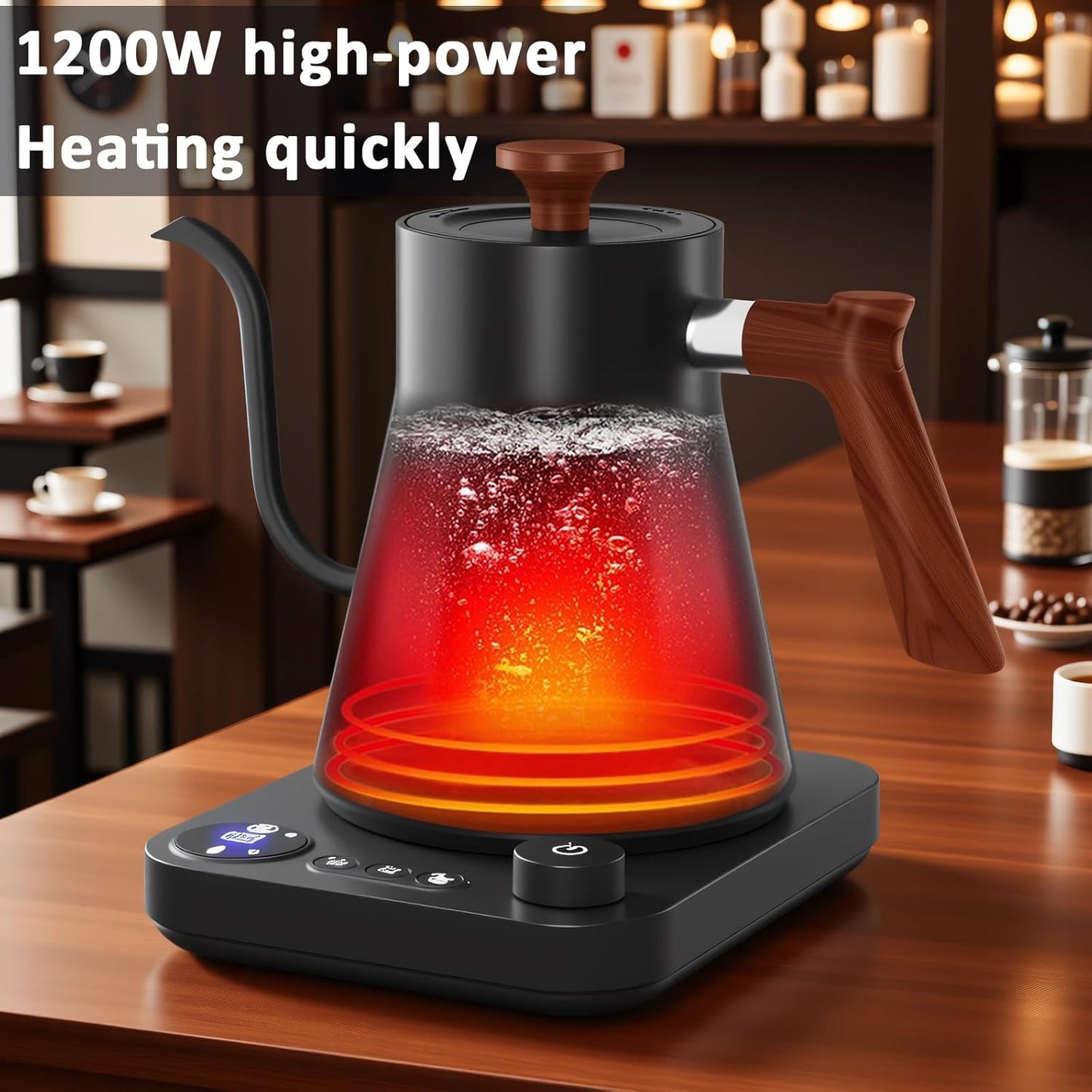 NNAKLLI Electric Kettle with Variable Temperature Control Stainless Steel DEMO