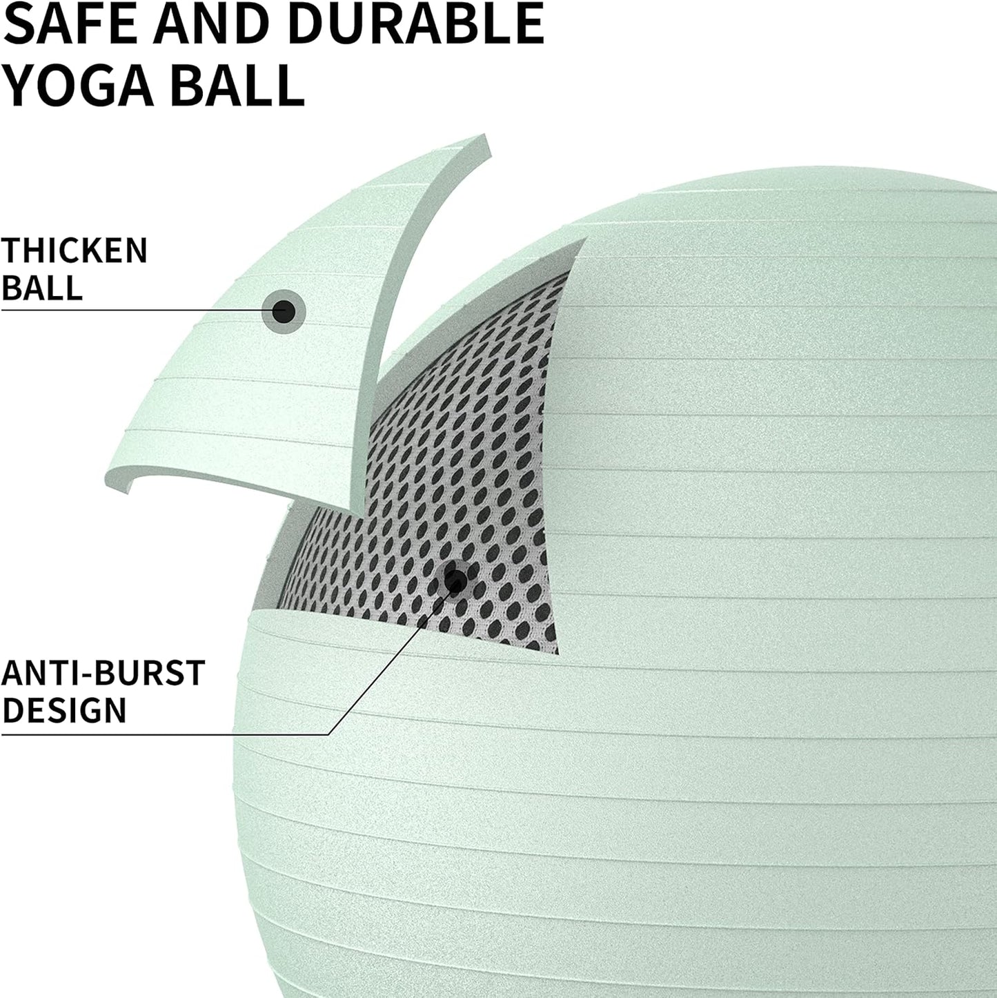 PROIRON Exercise Ball Anti-Burst Yoga Chair Slip Resistant Green Size 65cm DEMO