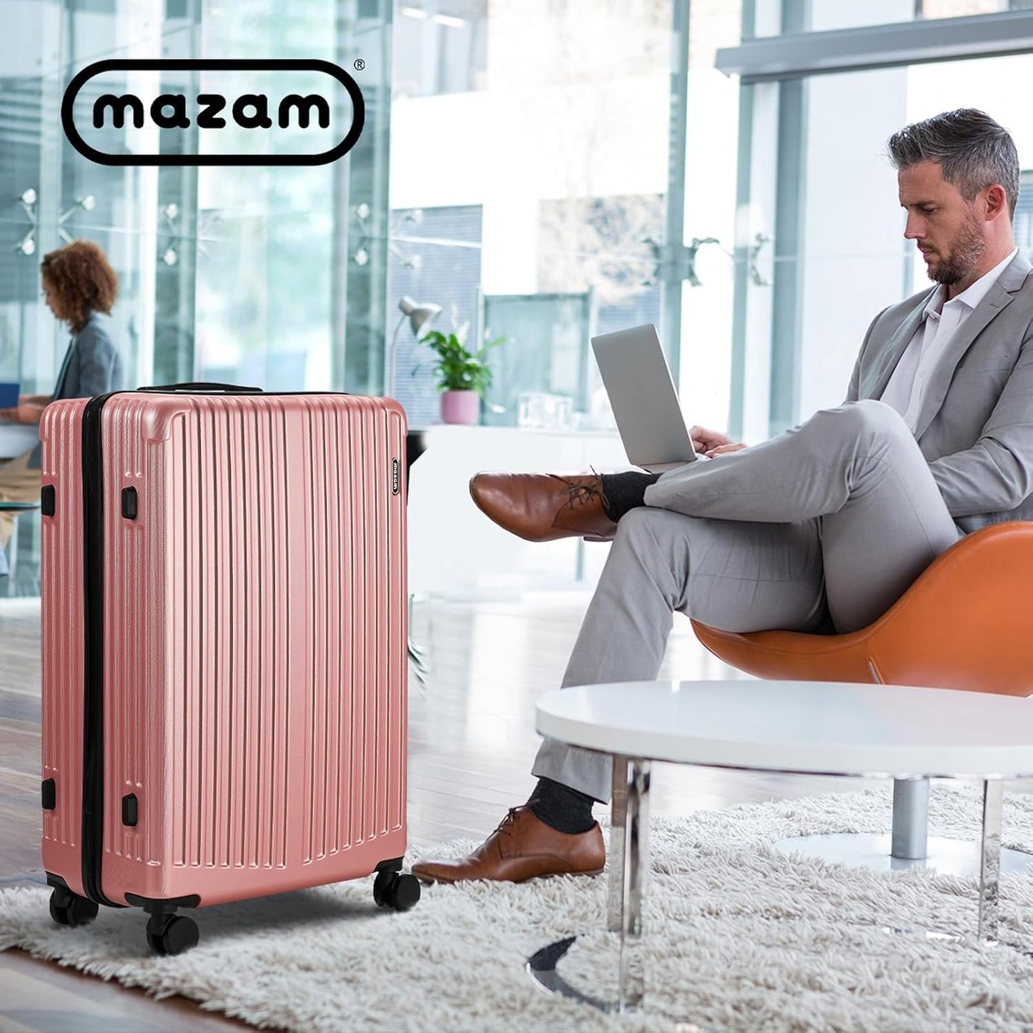 MAZAM 28" Suitcase with Trolley Travel TSA Approved Pink 360° Wheels DEMO