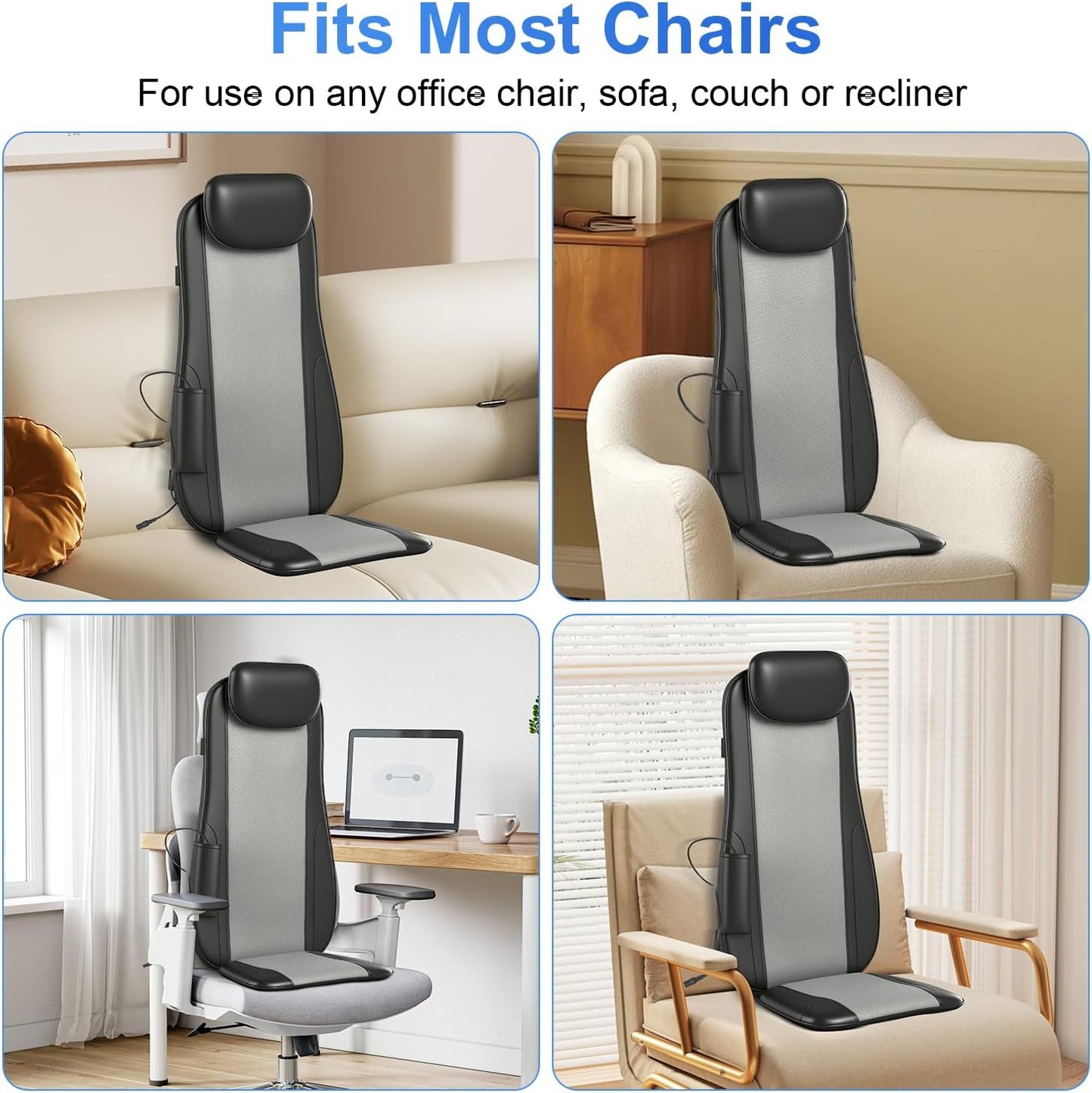Kovizen Shiatsu Back Massager Cushion with Heat and Height Adjustment Black NEW