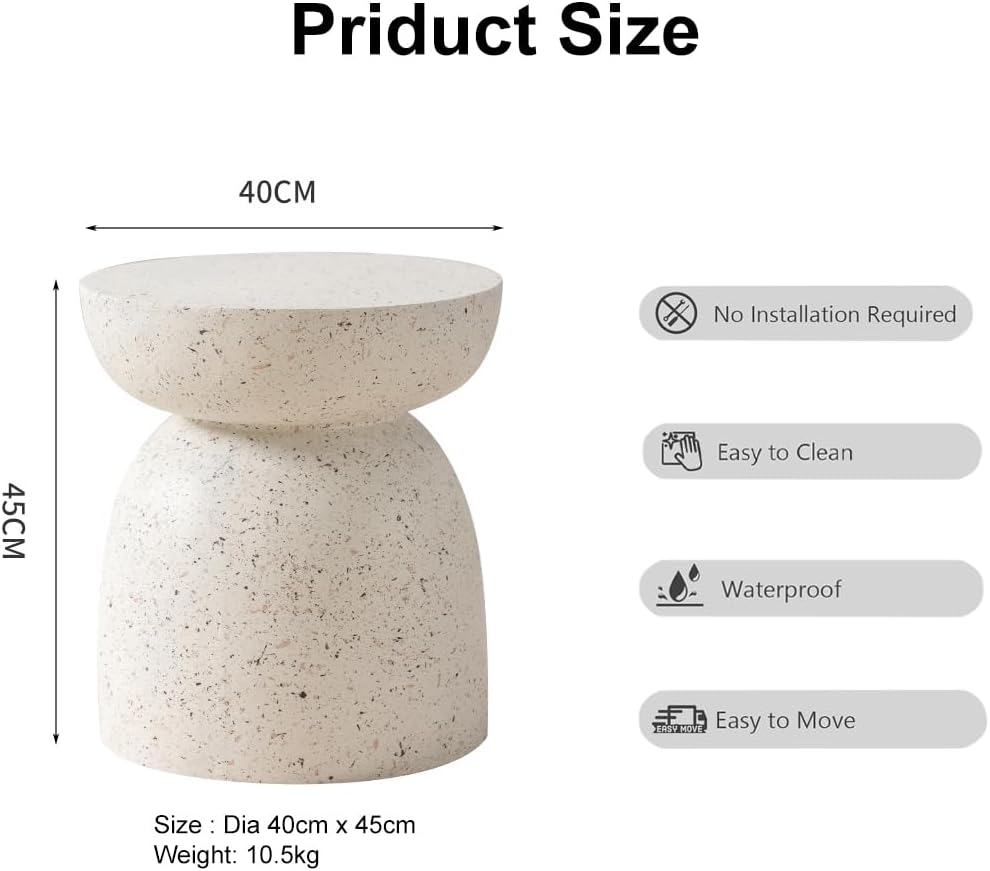 BRMM MIA End Tables White End Table Vintage Terrazzo Bedside Nightstand DEMO
