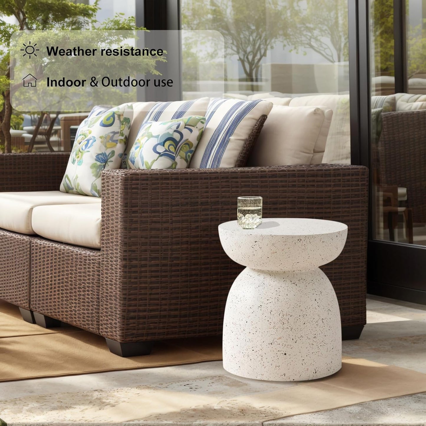 BRMM MIA End Tables White End Table Vintage Terrazzo Bedside Nightstand DEMO