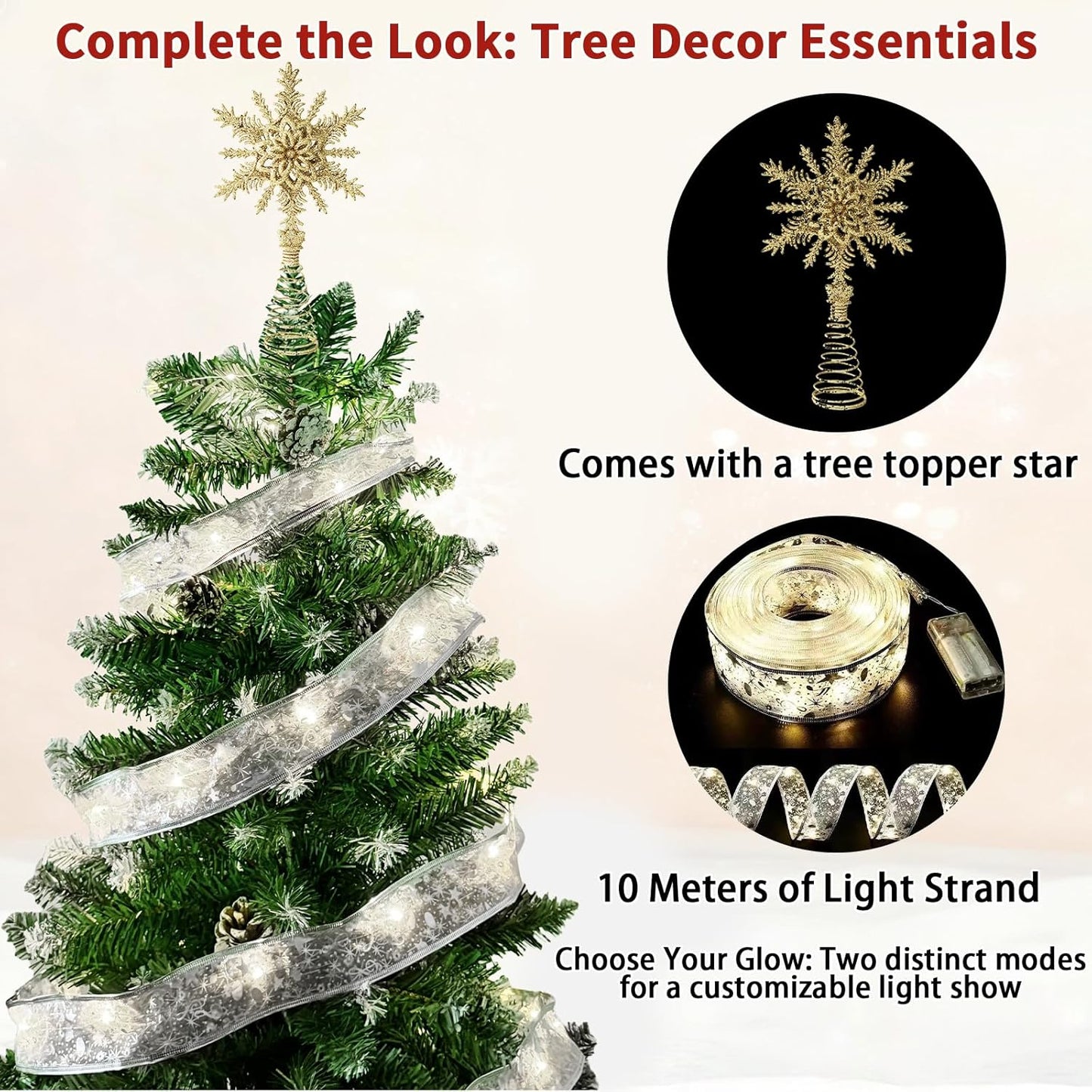 BUJI Trees Artificial Christmas Tree with Integrated LED Lights Warm DEMO
