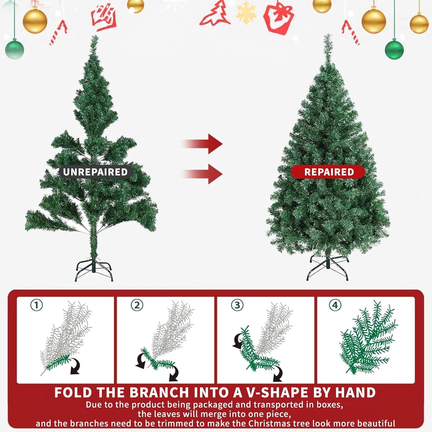 BUJI Trees Artificial Christmas Tree with Integrated LED Lights Warm DEMO