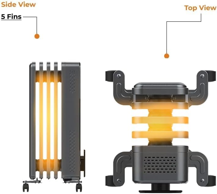 Bonaire 1000W Heating Electric Oil Column Heater for Home & Office, Black DEMO