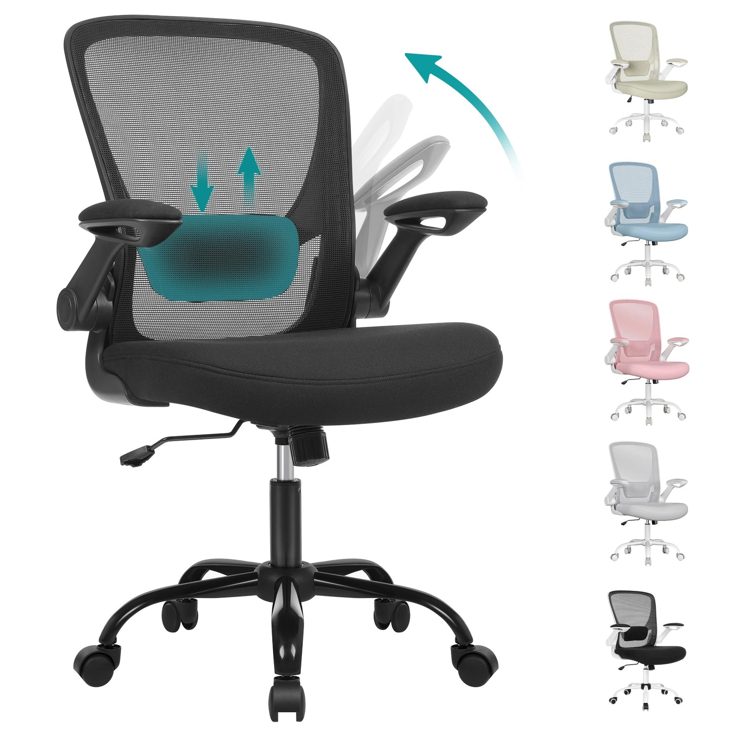 SONGMICS Ergonomic Office Desk Chair Swivel with Mesh Black Size 64 x 107 DEMO