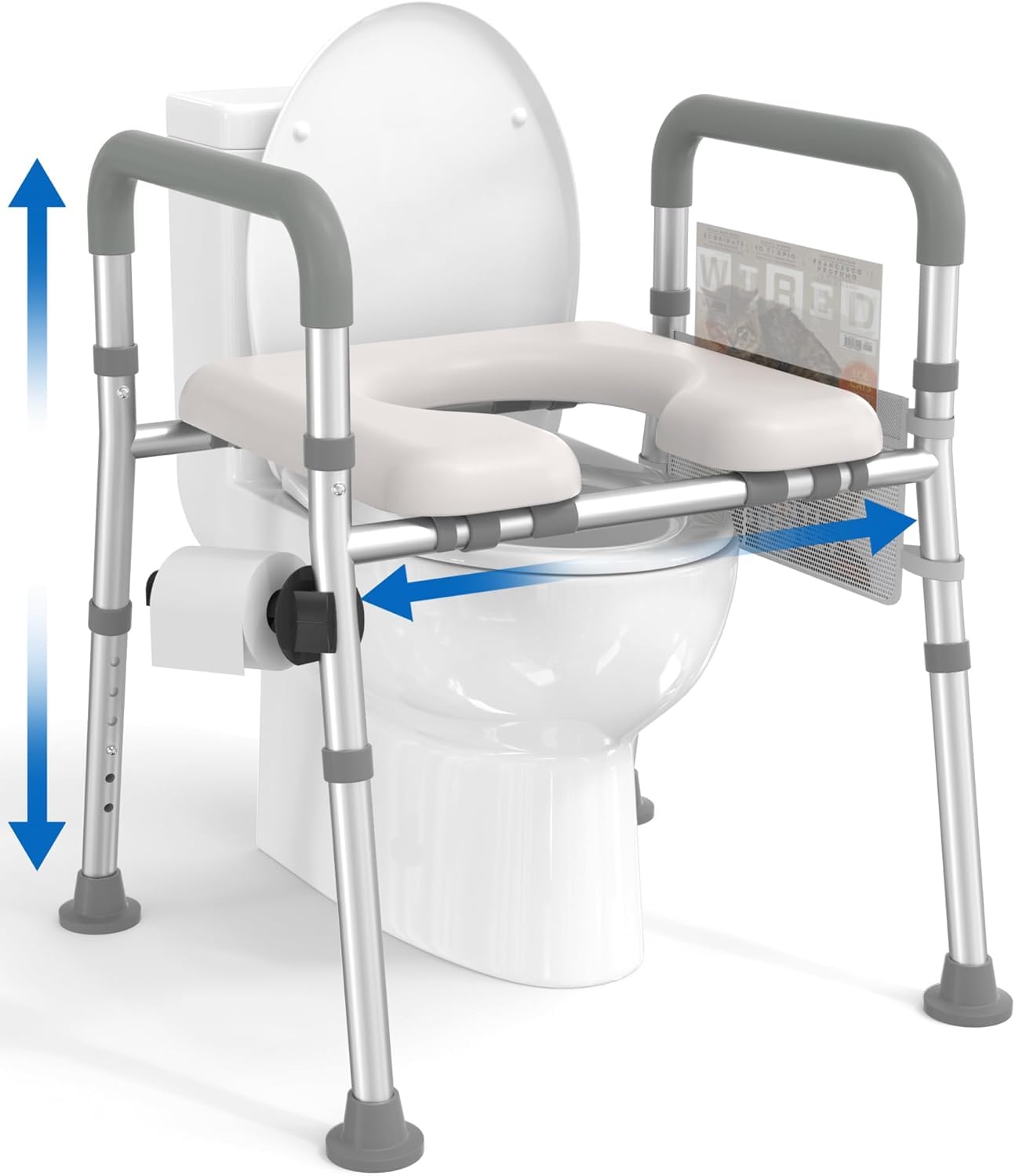 RYUUSEI Raised Toilet Seat with Handles Adjustable Height Bathroom DEMO