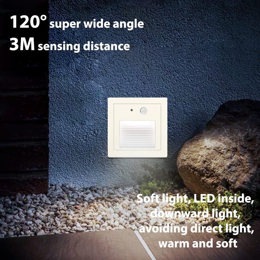 Arotelicht 4-Pack Warm White LED Recessed Wall Lights with Motion Sensor, DEMO