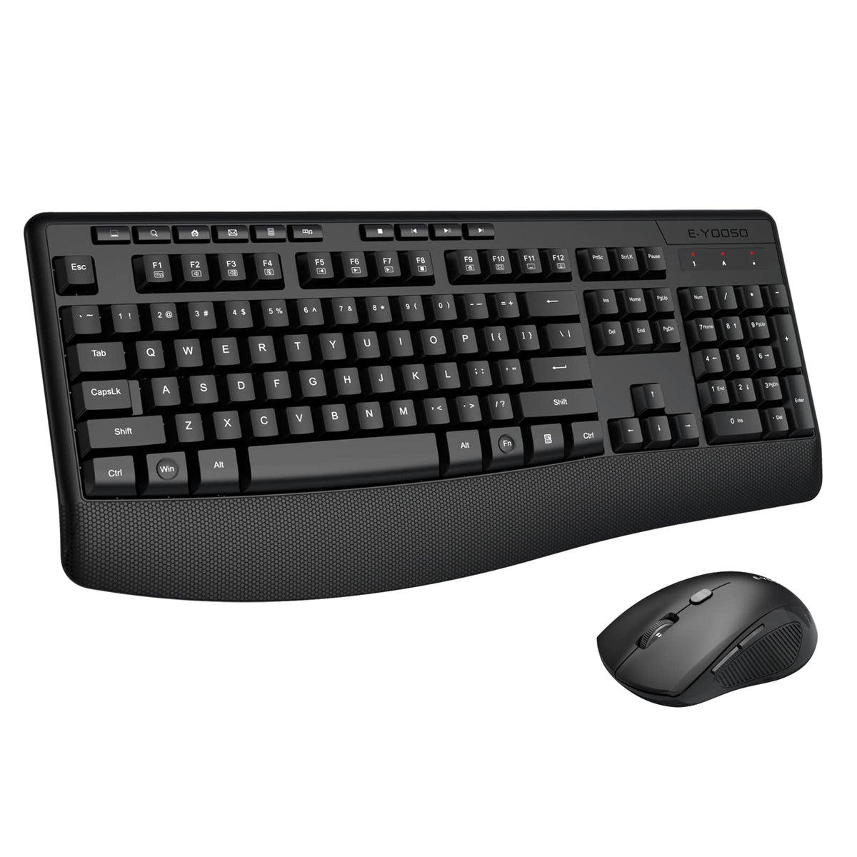 E-Yooso Wireless Keyboard and Mouse Combo - Ergonomic 2.4GHz Set for Home DEMO