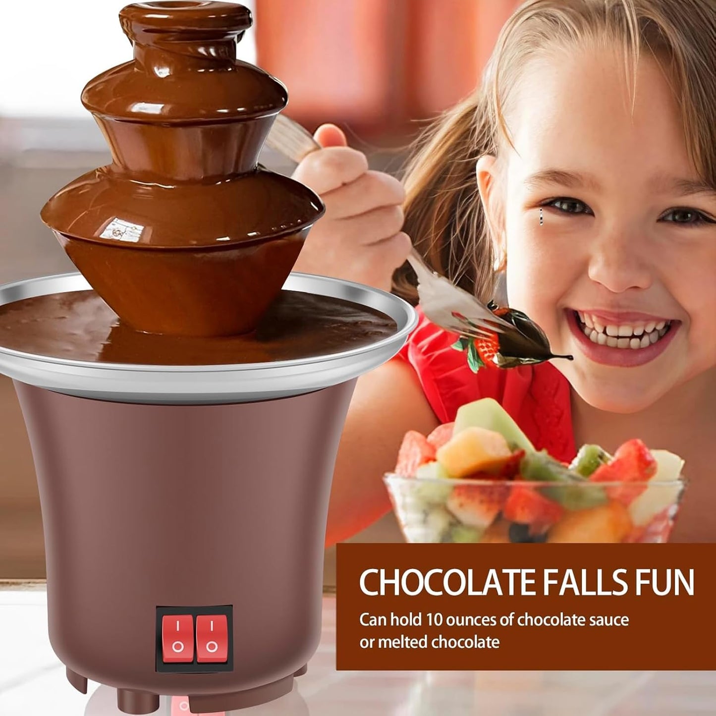 HUNTOLING 3-Tier Chocolate Fondue Fountain Electric Speciality Appliance DEMO