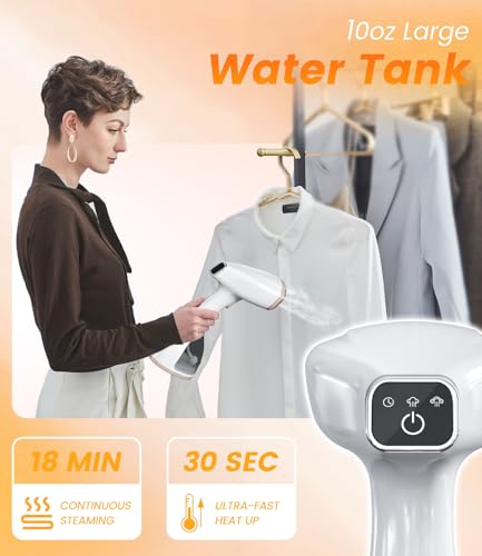 AUSELECT 1500W Powerful Handheld Clothes Steamer for Garment Ironing, White NEW