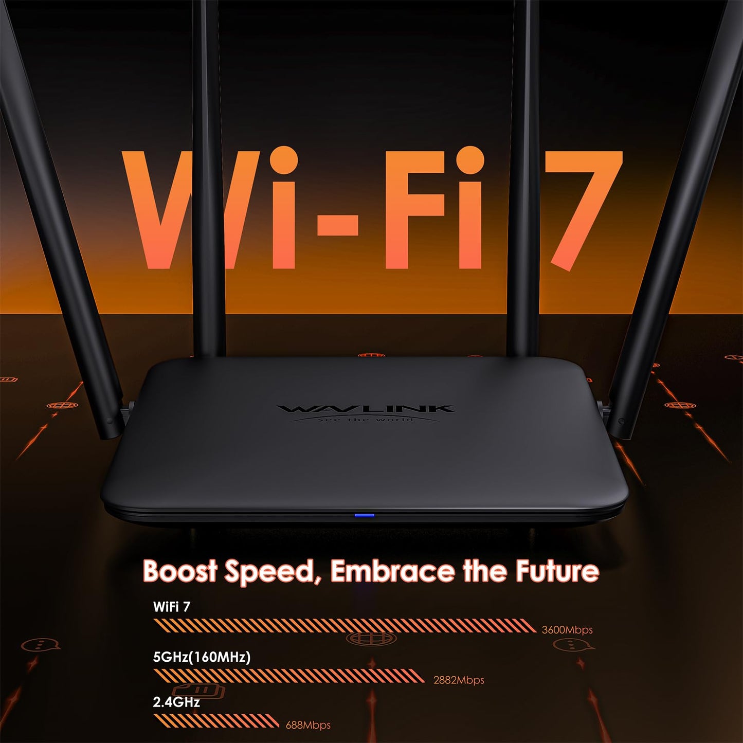 WAVLINK Dual Routers Band Gigabit WiFi 7 Router with MU-MIMO Technology, DEMO