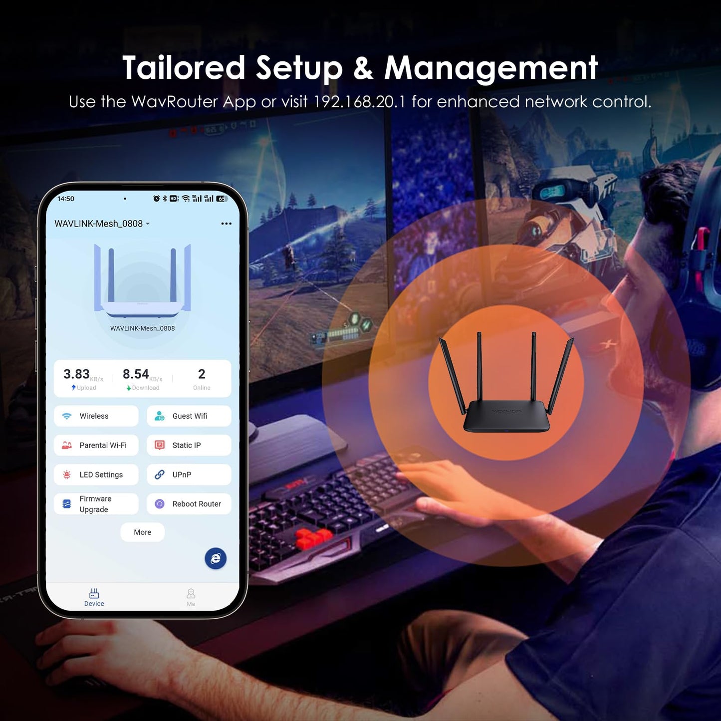 WAVLINK Dual Routers Band Gigabit WiFi 7 Router with MU-MIMO Technology, DEMO