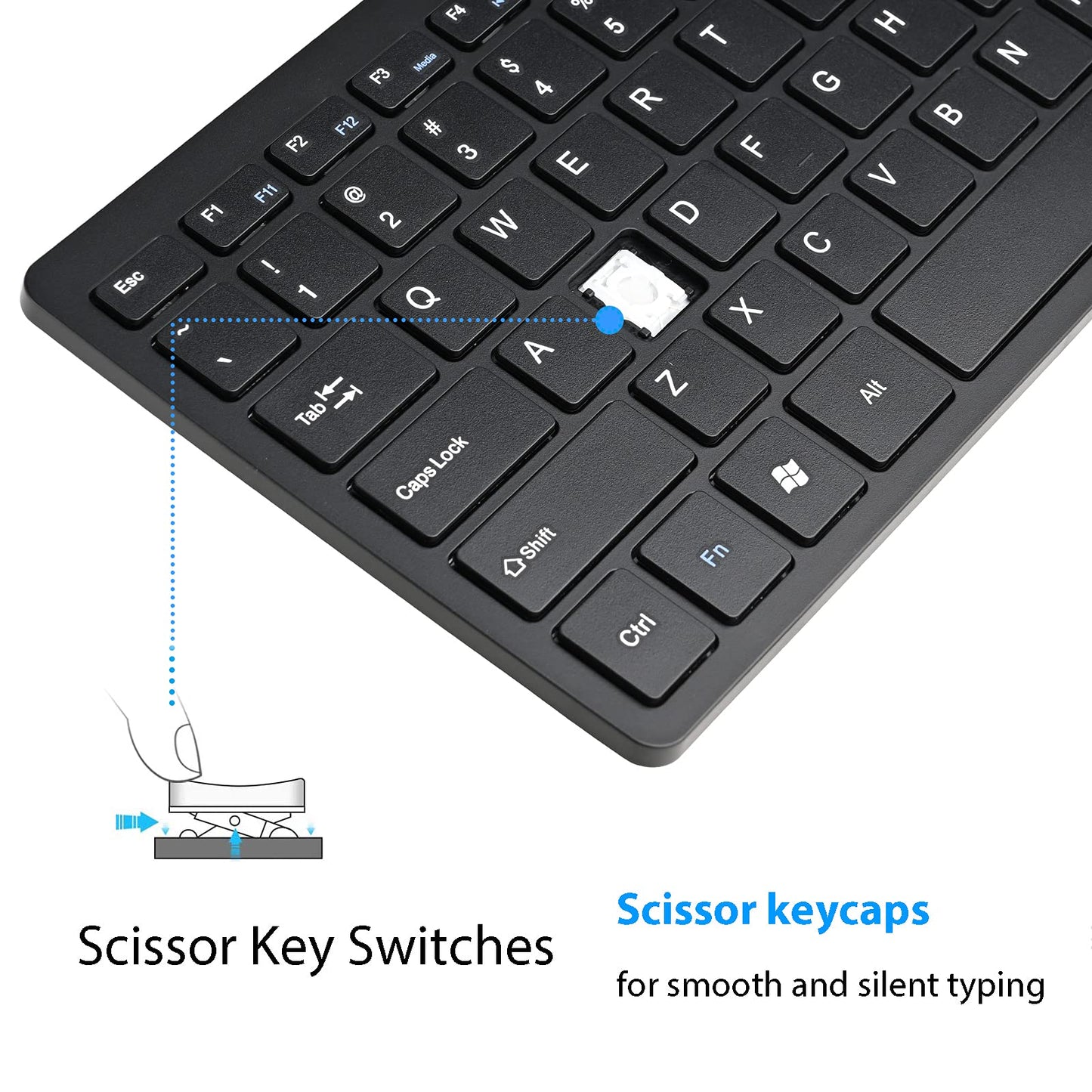 iKKEGOL Compact Keyboards USB-C Wired Keyboard - Slim Portable Black NEW
