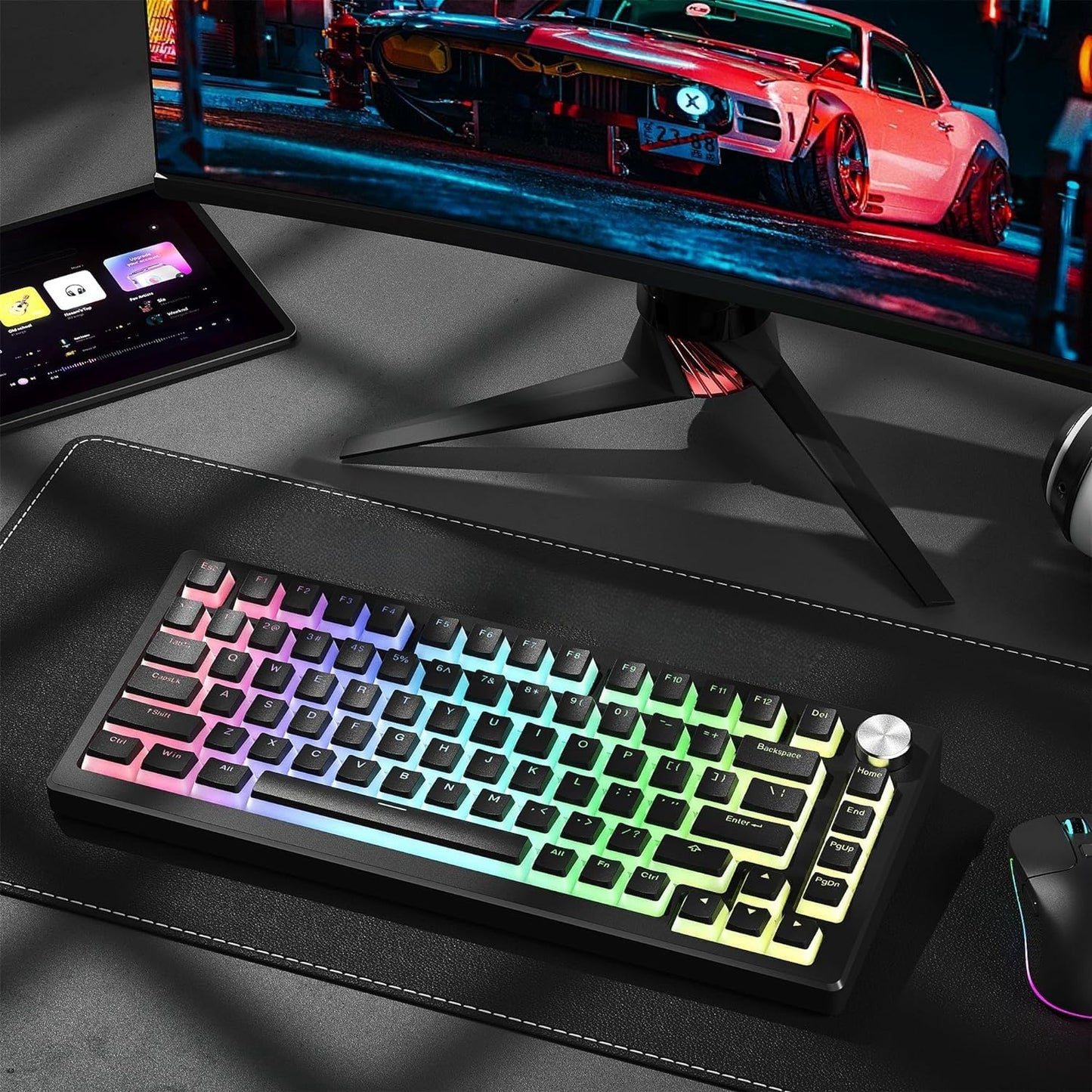 DANYAM Black PBT Shine Through Keycaps 130 Key Set OEM Profile for DEMO