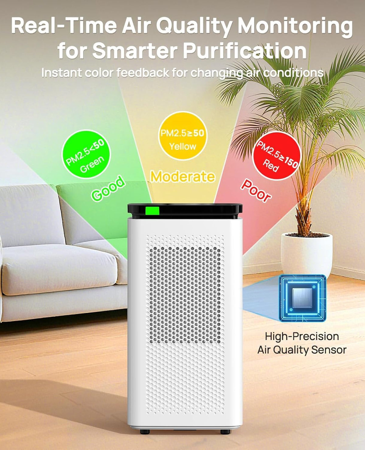 KYUKRI Air Air Purifiers Purifier Large Room H13 True HEPA Filter - White DEMO
