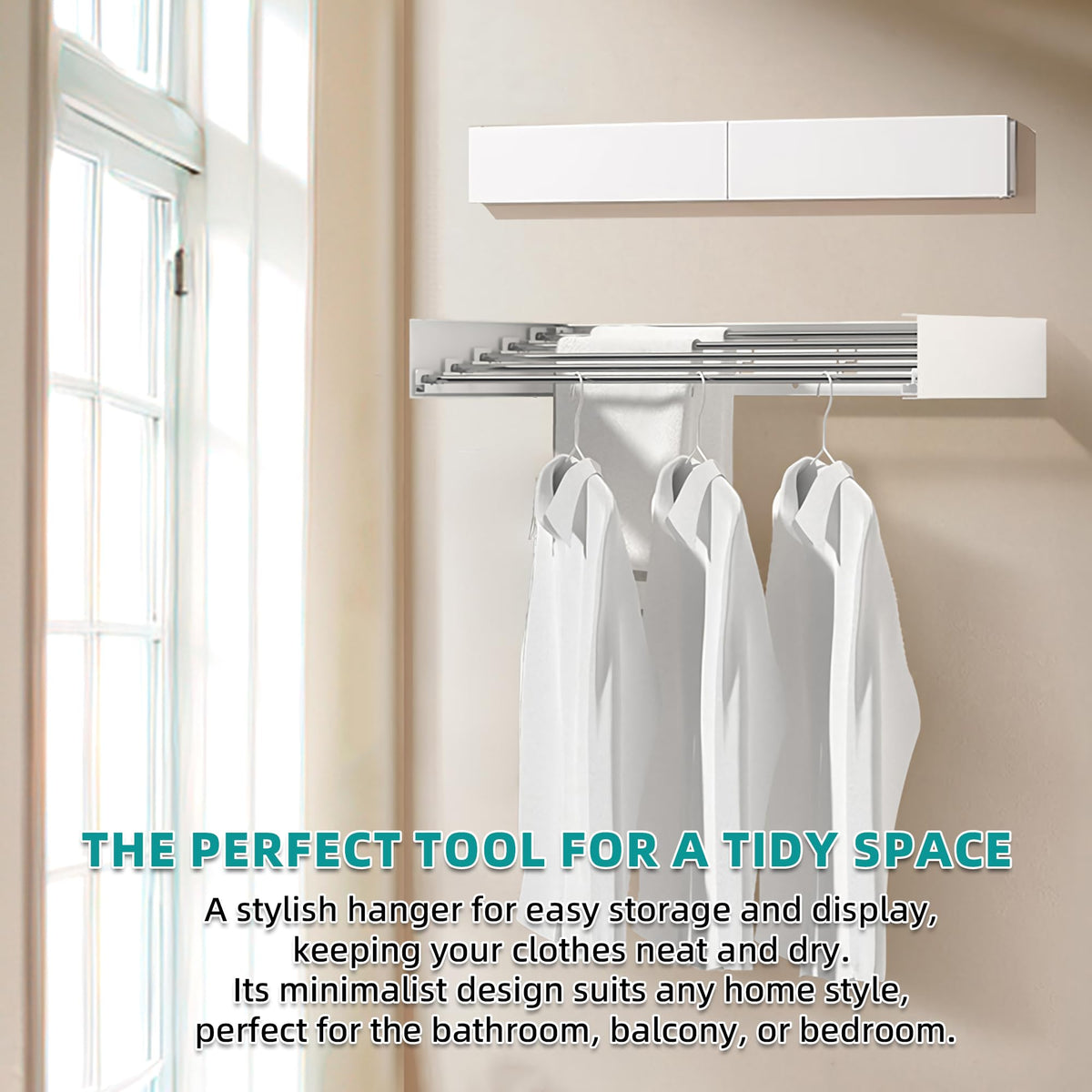 Sepezz 80CM White Wall-Mounted Collapsible Clothes Drying Rack Size 80CM DEMO