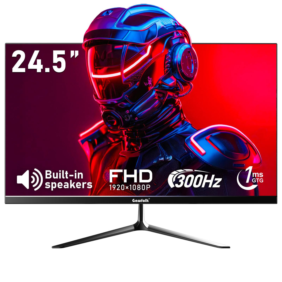 Gawfolk Gaming Monitors Monitor 24.5" 300Hz FHD 1080P Black Display DEMO