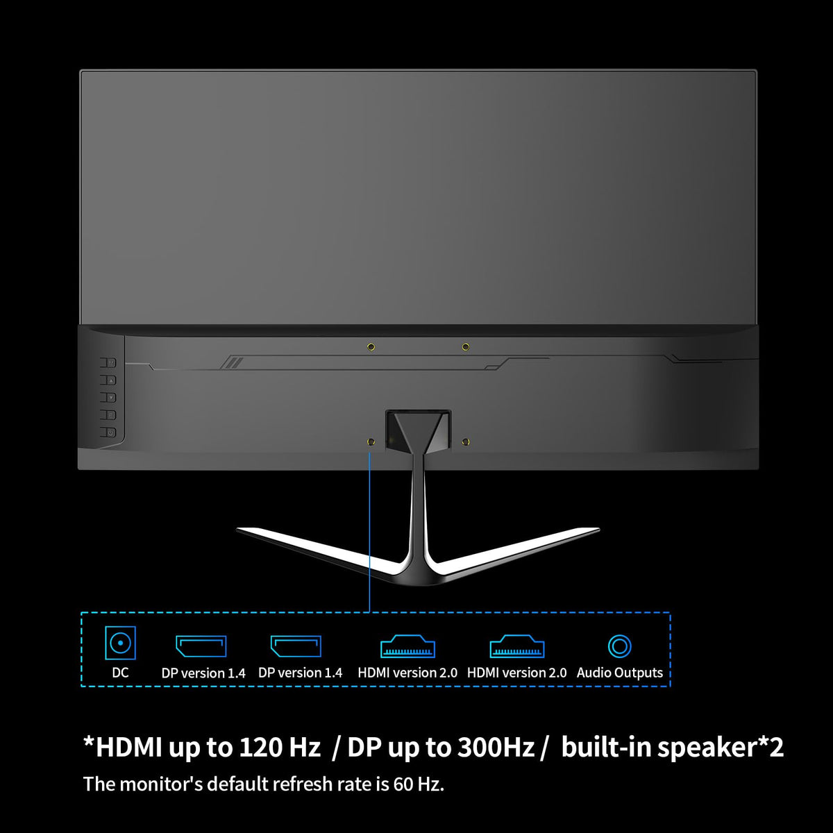 Gawfolk Gaming Monitors Monitor 24.5" 300Hz FHD 1080P Black Display DEMO