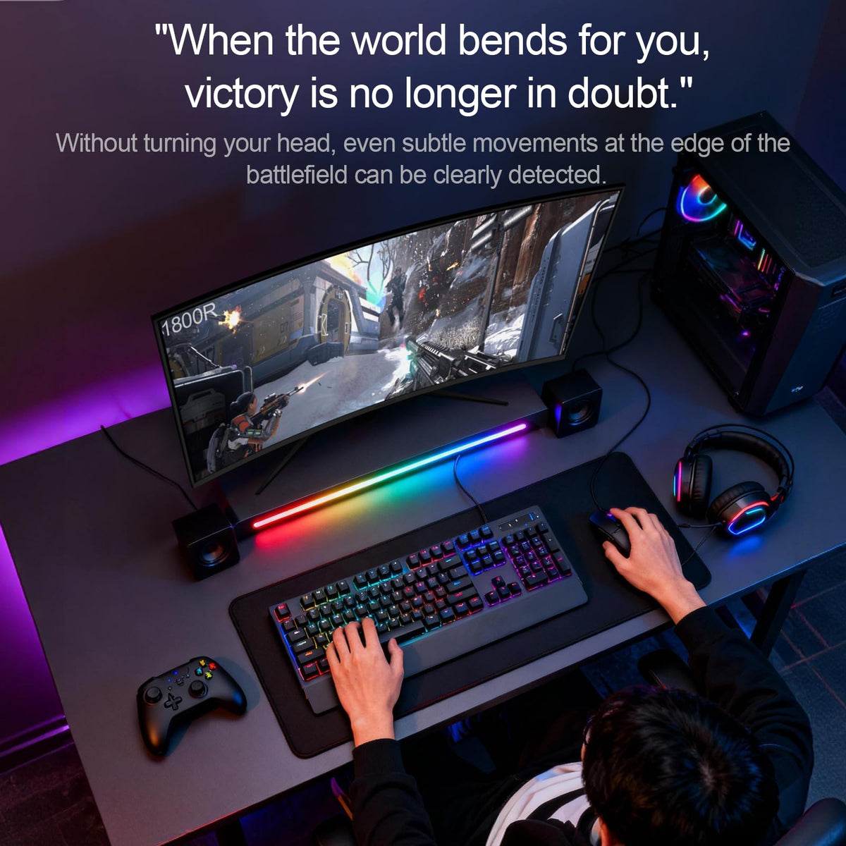 Reletech 27" Monitors Curved Gaming Monitor 2K QHD 180Hz 1ms Response DEMO