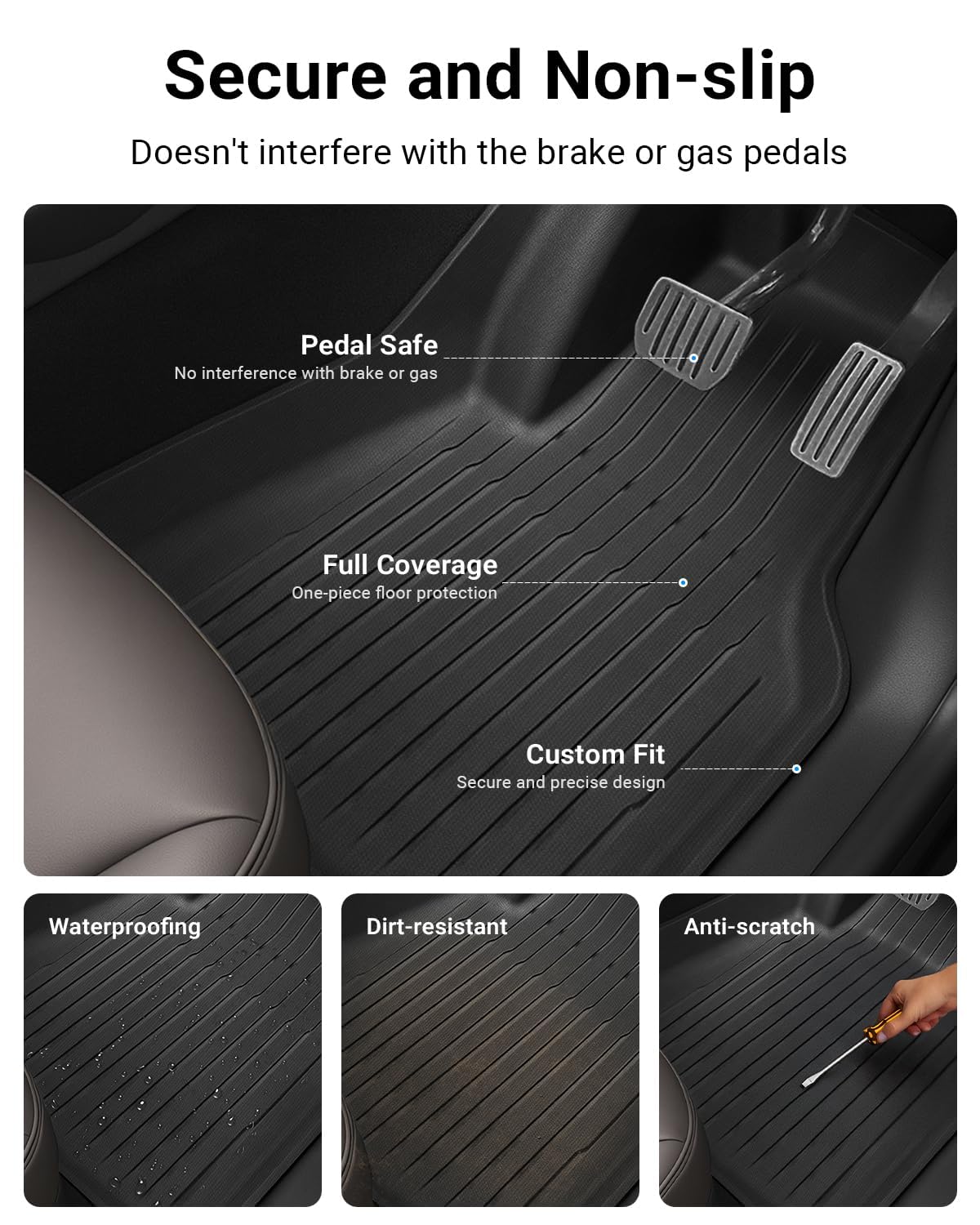 IXTRA 9Pcs Black Floor Mats for Tesla Model Y 6-Seater DEMO