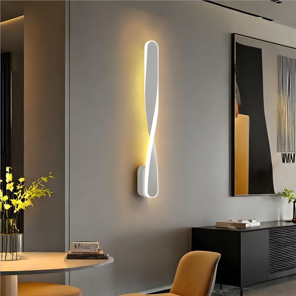 Minimalist LED Wall Lighting Fixtures Indoor Lamps White Home Decor Size NEW