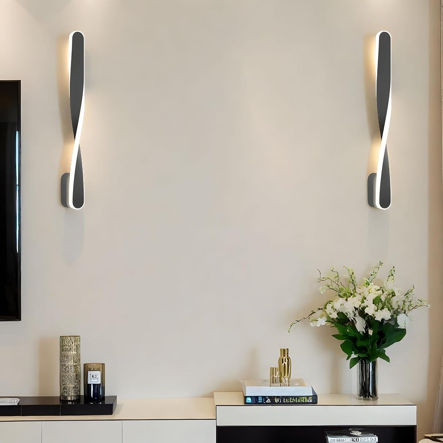 Minimalist LED Wall Lighting Fixtures Indoor Lamps White Home Decor Size NEW