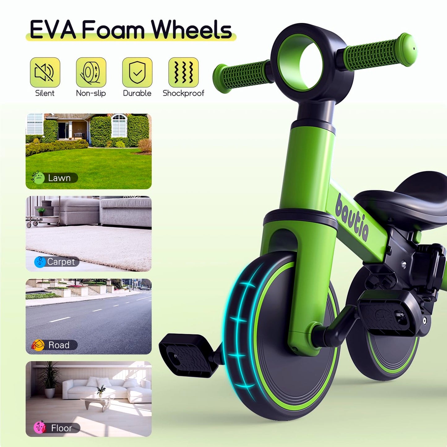 Bautia Tricycle Trikes & Bikes with Push Handle Toddlers Size 27x13x17 Size NEW