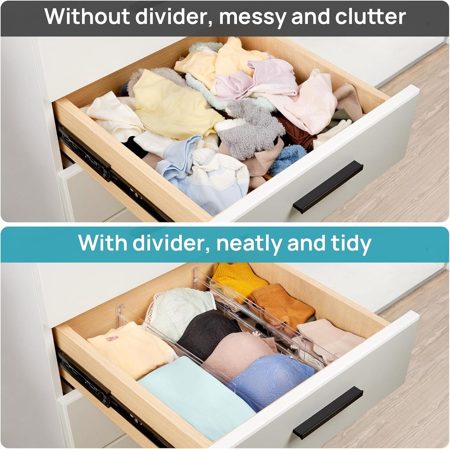 Vtopmart Adjustable Kitchen Storage Accessories Expandable Drawer Dividers NEW
