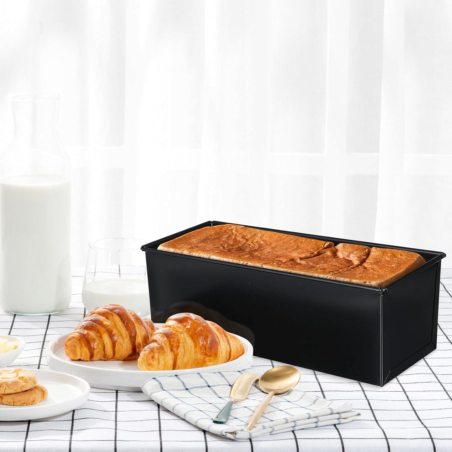 Rectangular Bakeware Tins & Trays Metal Bread Toast Box Loaf Pan Black DEMO