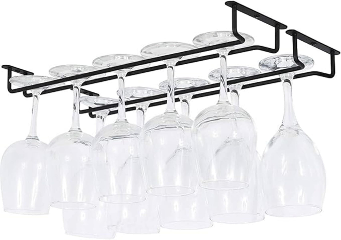 15-Inch Kitchen Storage Accessories Black Wine Glass Rack Under Cabinet NEW