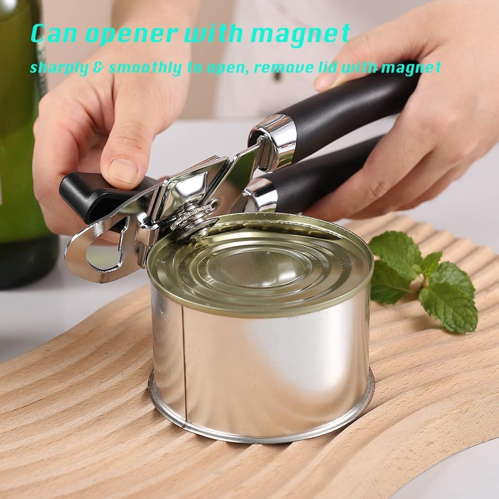 3-in-1 Heavy Duty Can Opener with Soft Handle Kitchen Gadgets Size 8.5 Size NEW