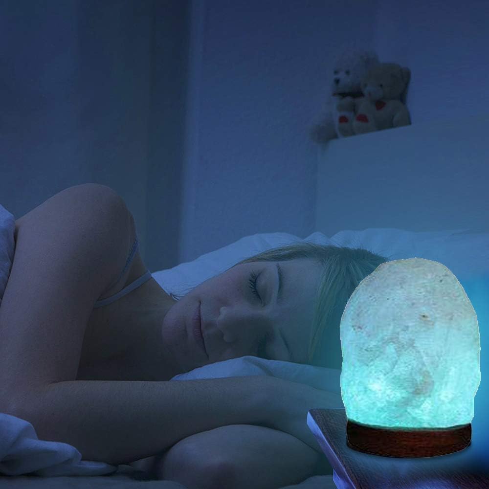 Elegant 7-Color Table Lamps Changing Natural Pink Salt Rock Table Lamp for NEW