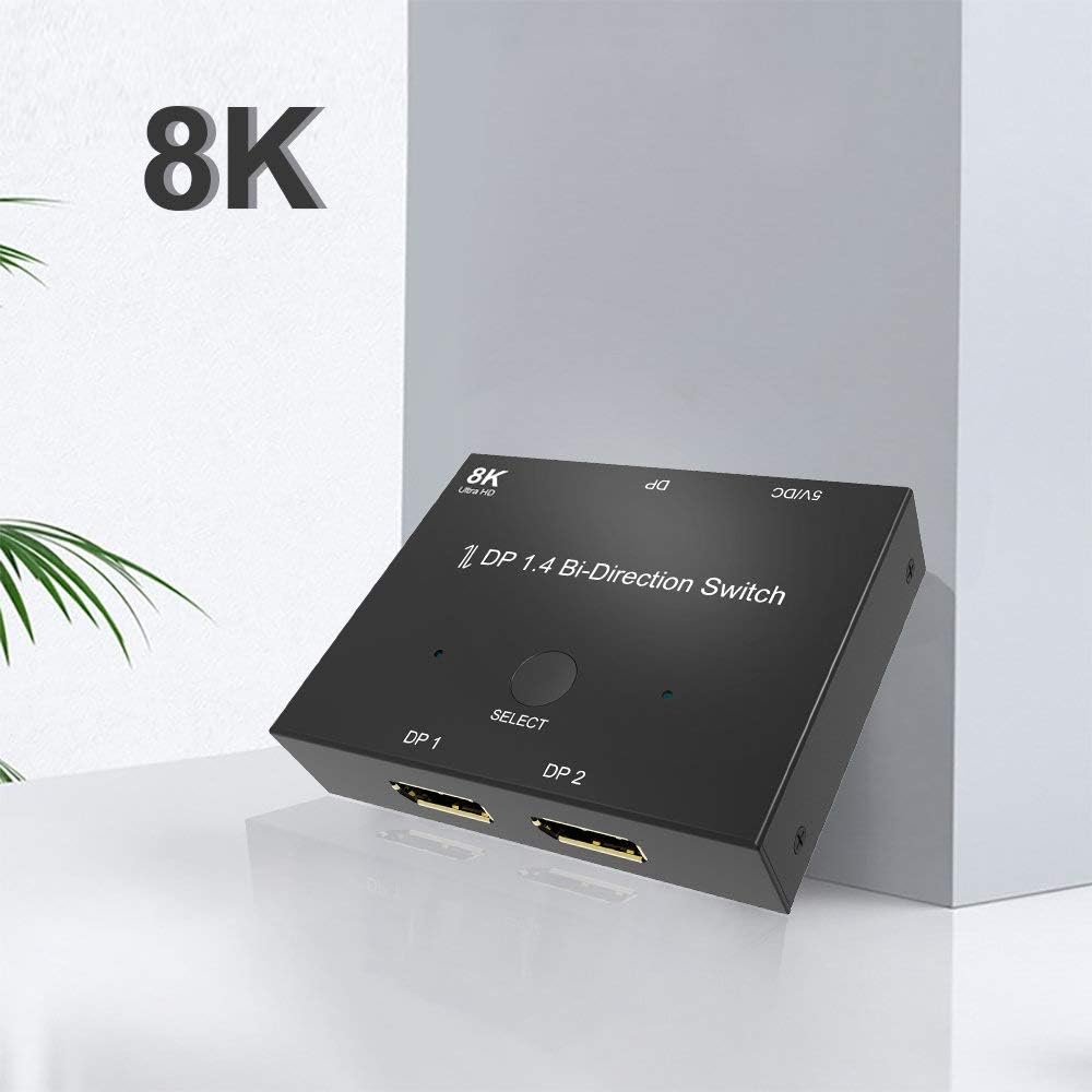 DisplayPort 8K DP 1.4 Bi-Directional Splitter Switch Selector Converter Box NEW