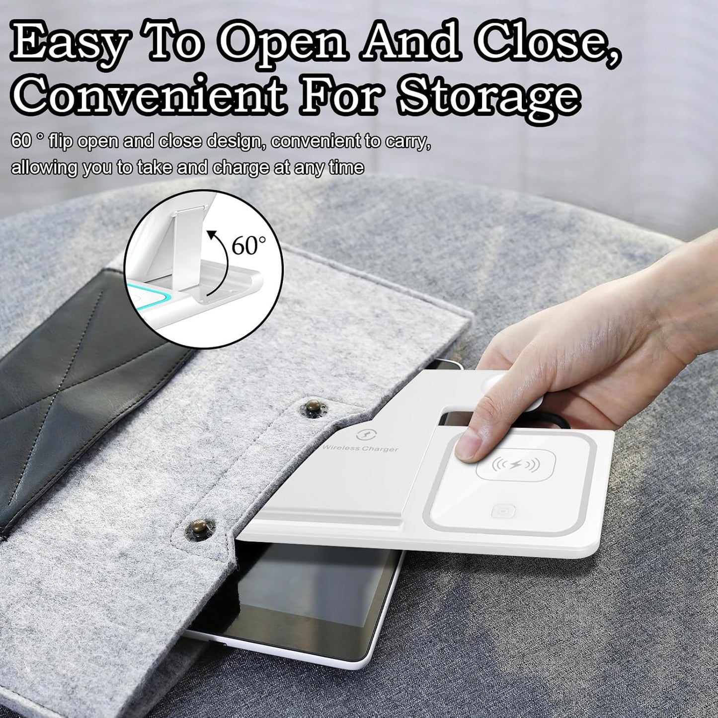15W Fast Wireless Charging Station Universal 3-in-1 for Mobile Phones DEMO