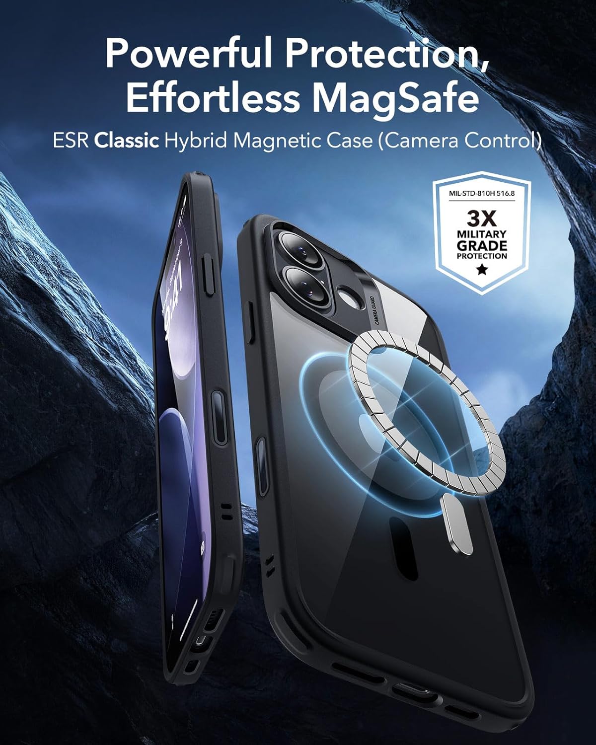 ESR Hybrid Phone Case Compatible with MagSafe Black & Clear iPhone 17 NEW