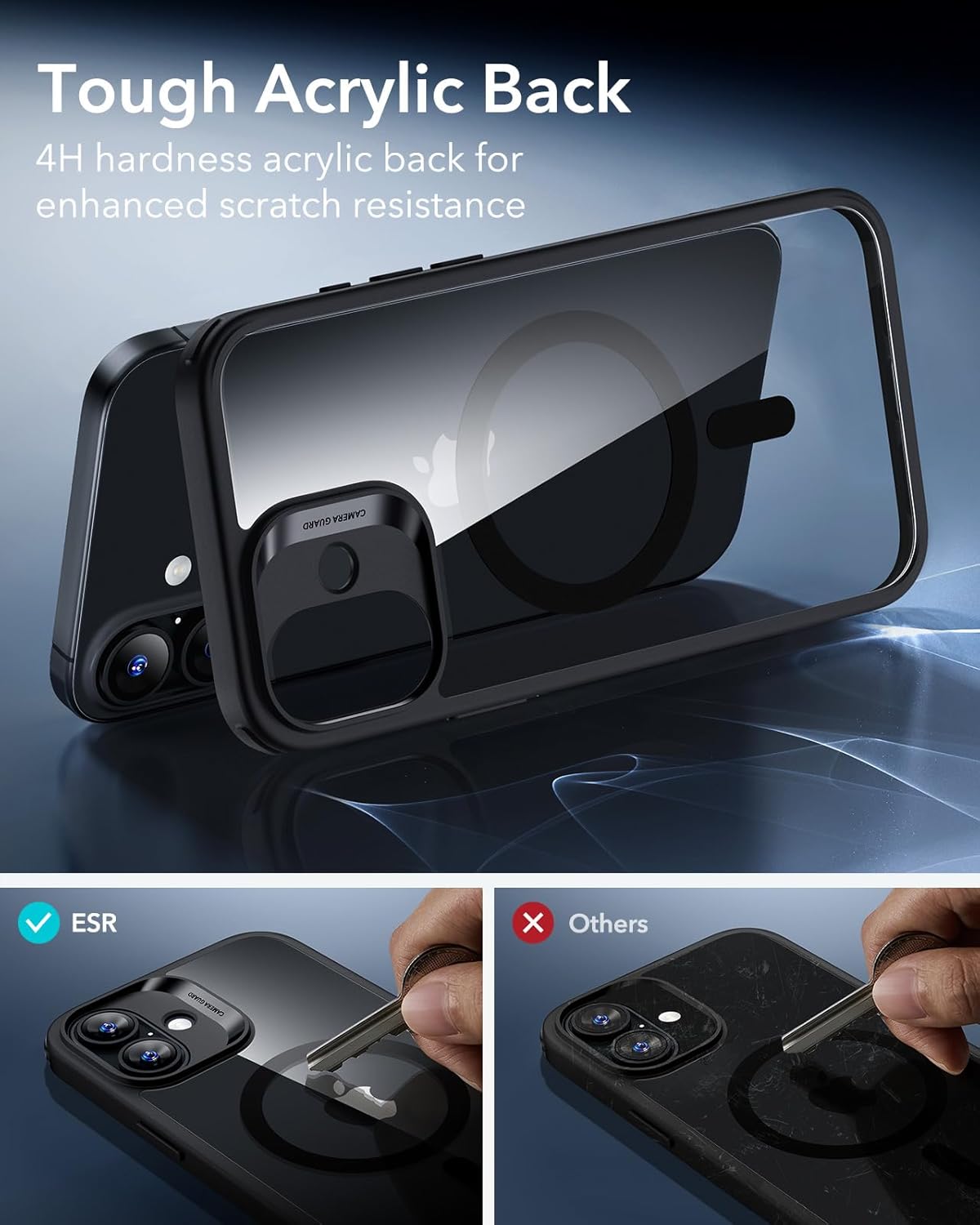 ESR Hybrid Phone Case Compatible with MagSafe Black & Clear iPhone 17 NEW