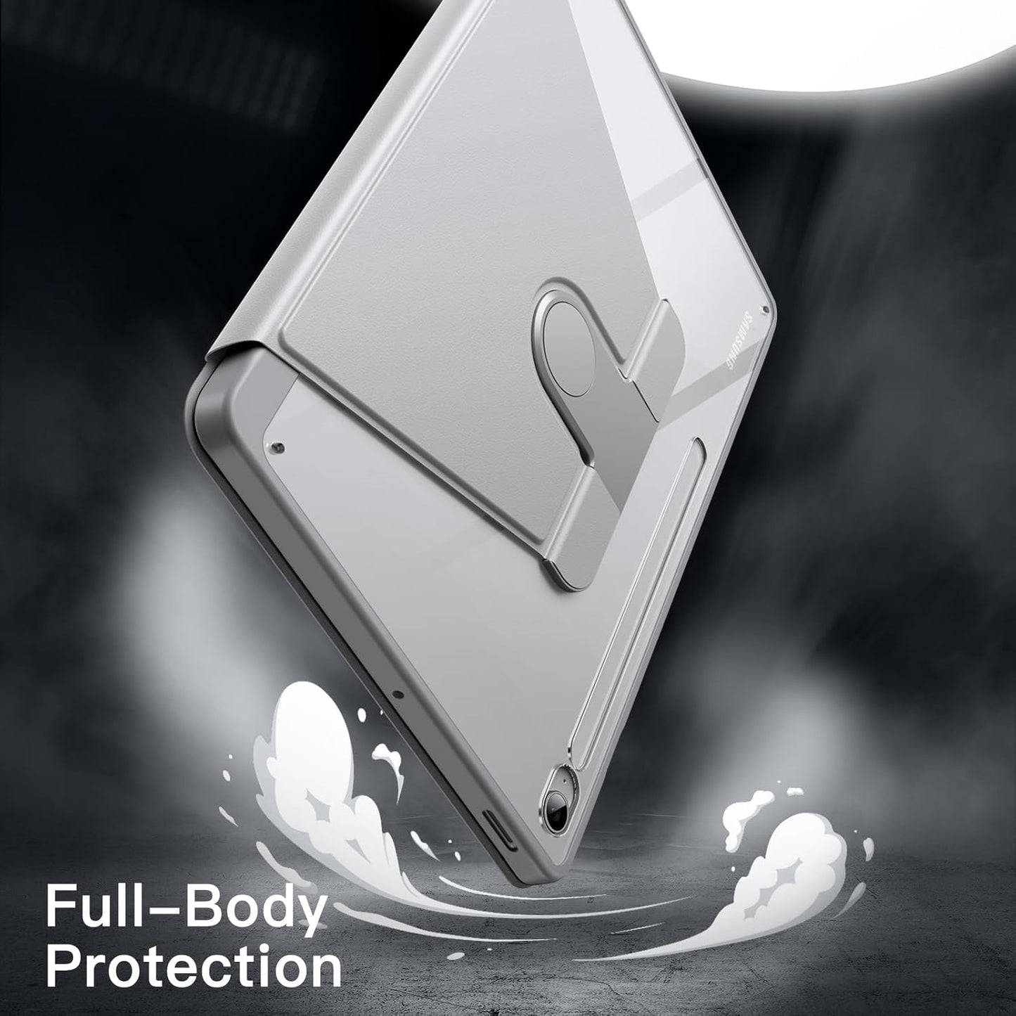 JETech 13.1" Rotating Tablet Case for Samsung Galaxy Tab S10 FE+ in Silver NEW