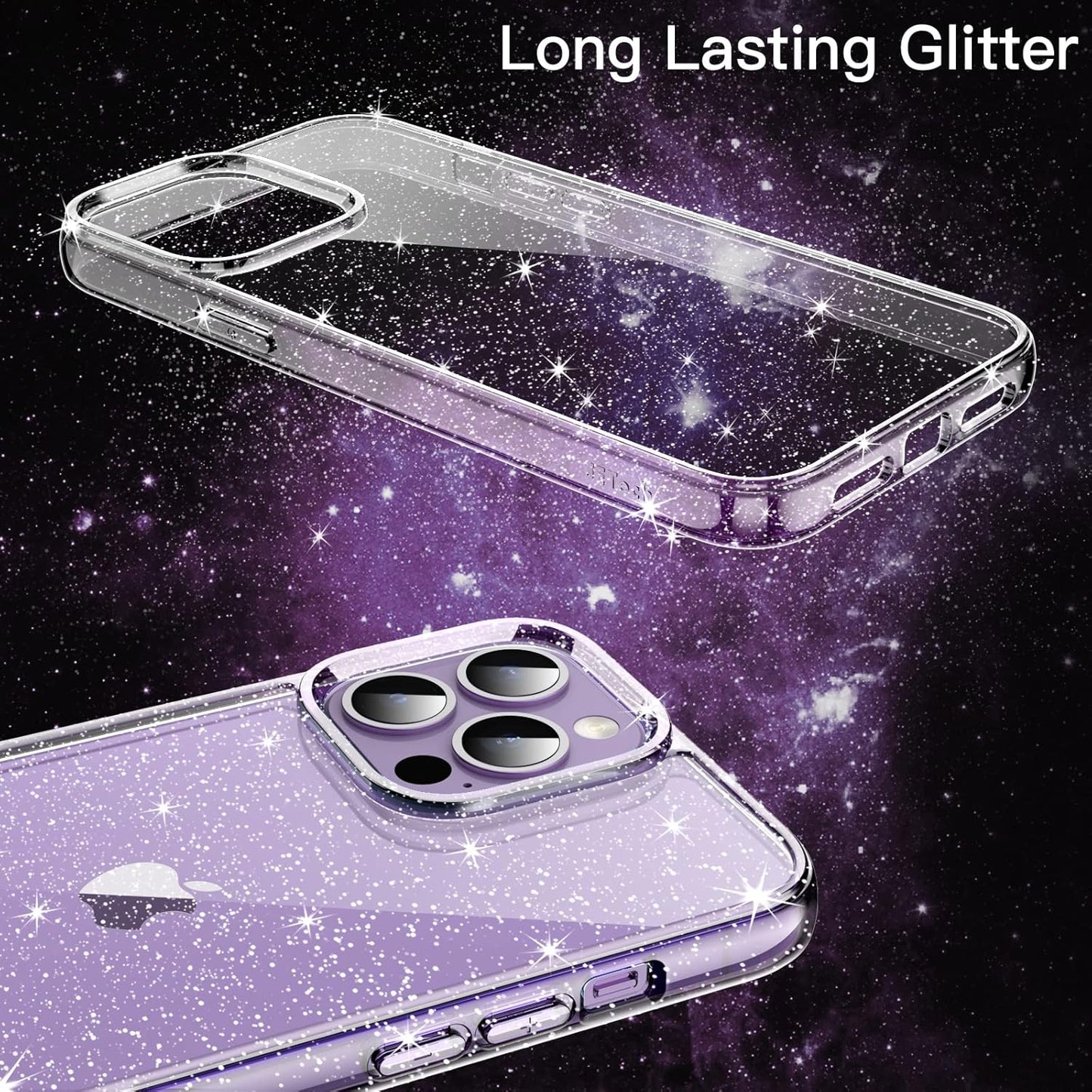 JETech Clear Glitter Shockproof Protective Phone Case for iPhone 14 Pro 6.1" NEW