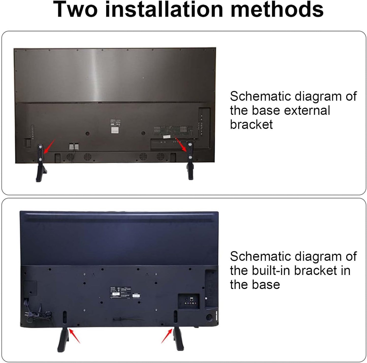 Black Alloy TV Mount Stands Steel Tabletop TV Mount Stand Replacement NEW