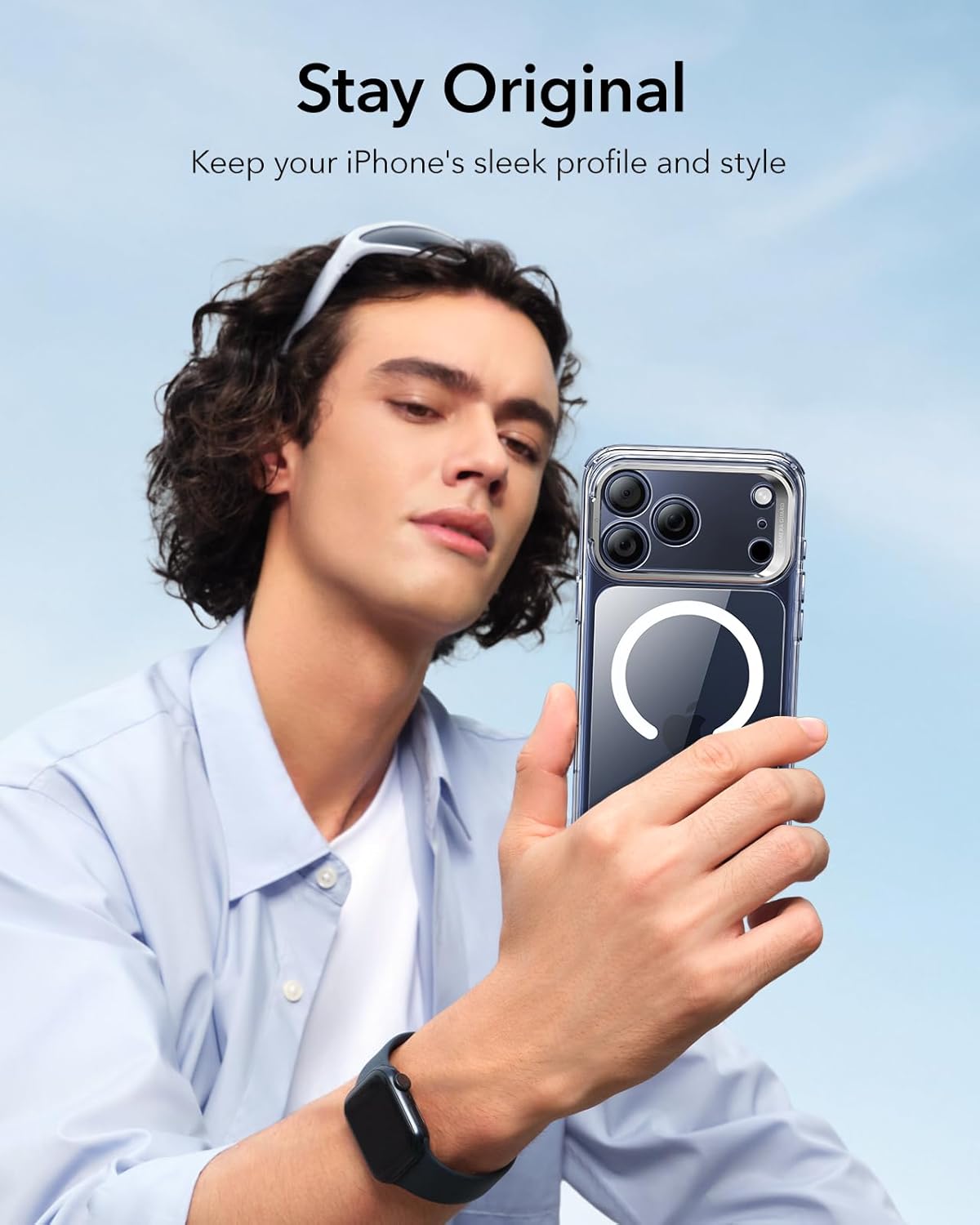 ESR Clear Phone Case with Stand and Camera Cover for iPhone 17 Pro Max Size NEW