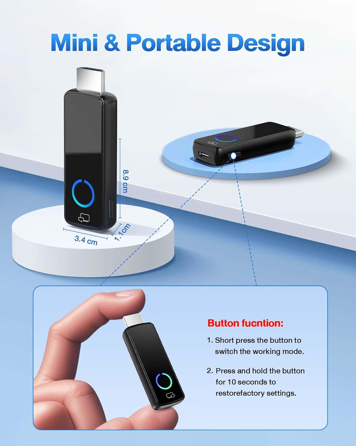 4K Wireless Adapters HDMI Display Dongle Adapter for iOS & Android Devices, NEW