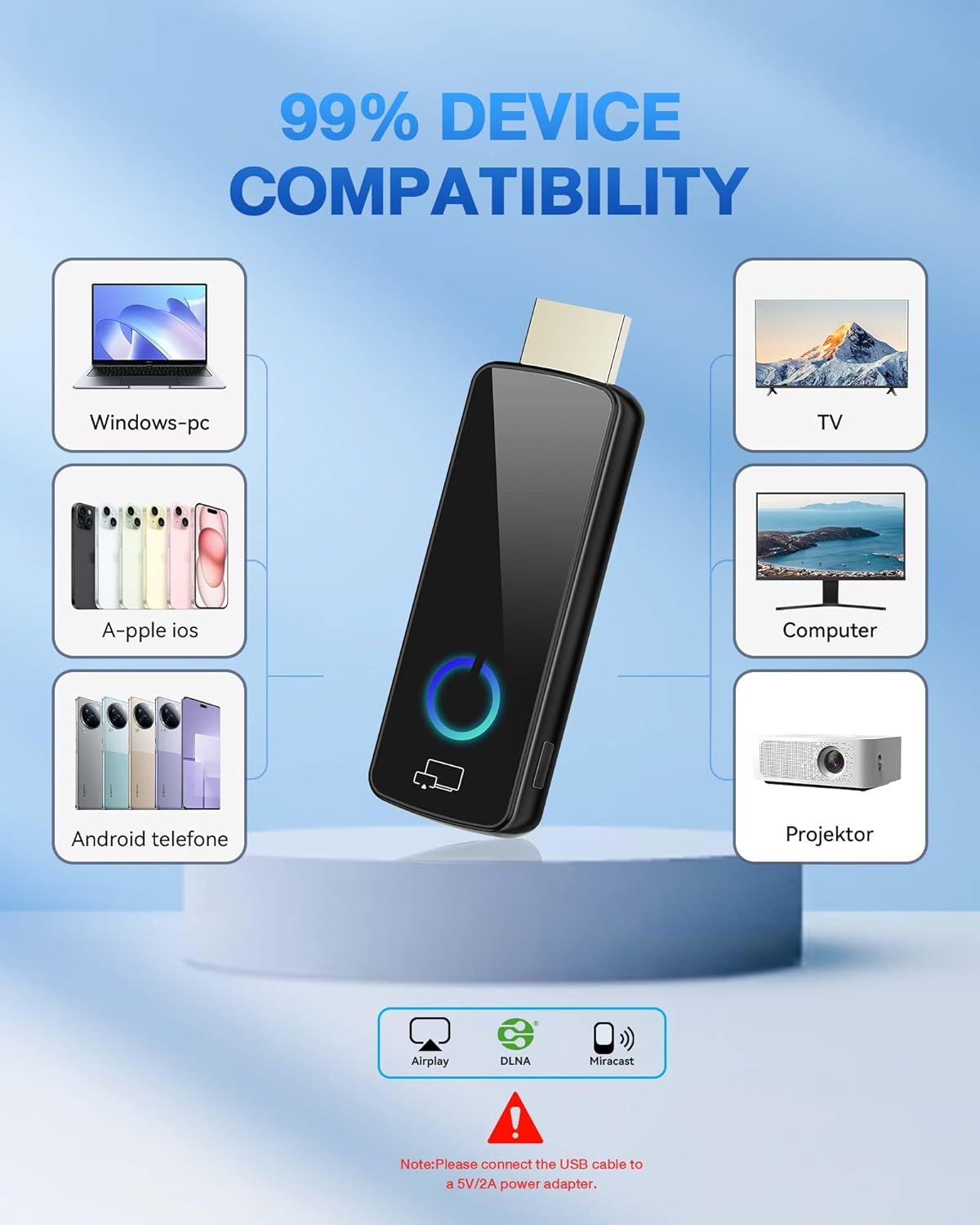 4K Wireless Adapters HDMI Display Dongle Adapter for iOS & Android Devices, NEW