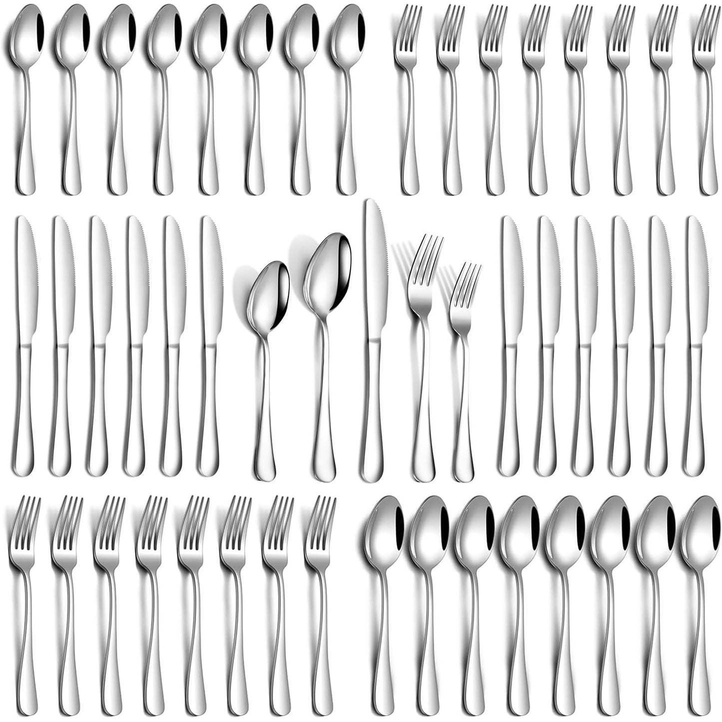 40-Piece Stainless Steel Flatware Set Service for 8 Cutlery Silver Standard NEW