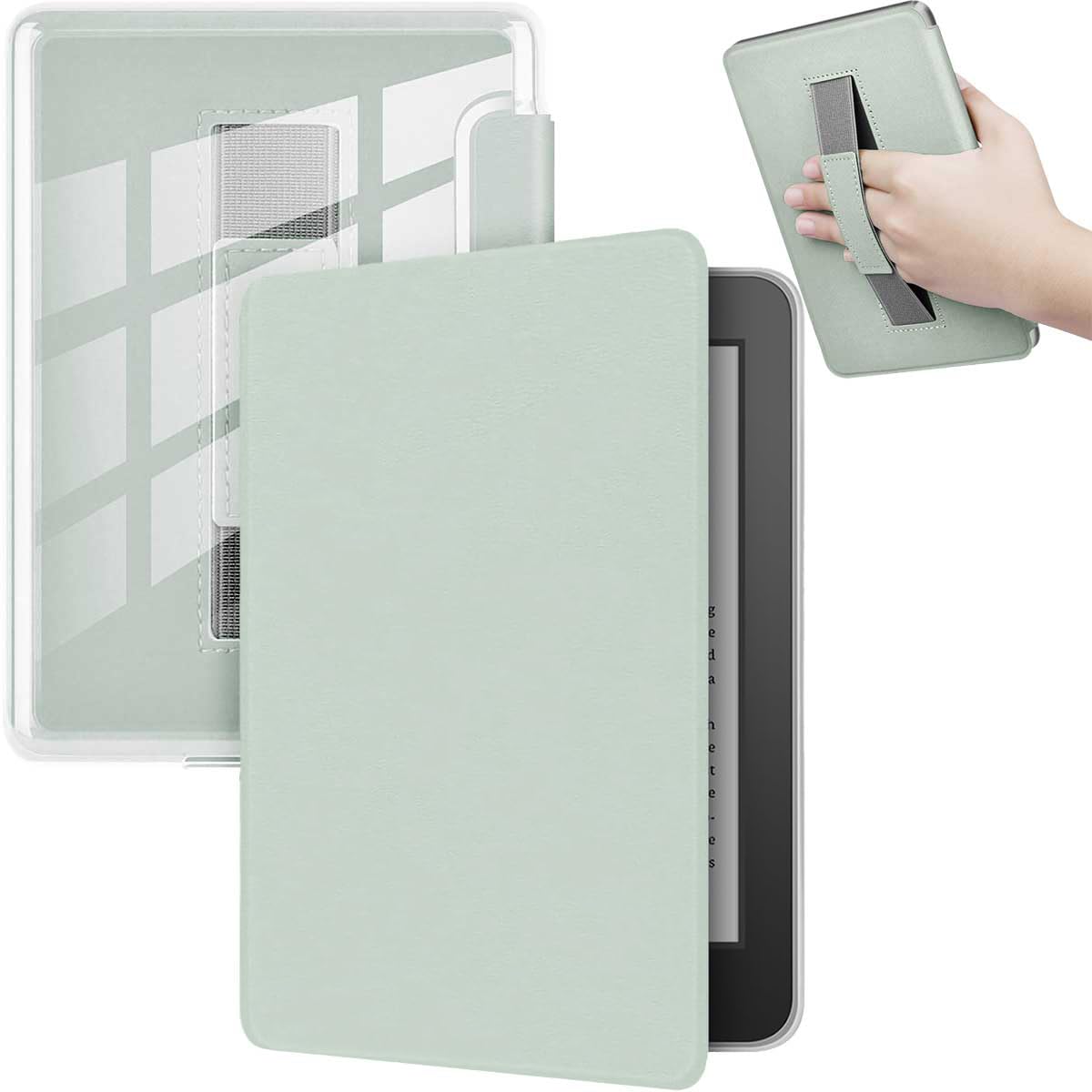 T Tersely Matcha Leather Tablet Case with Hand Strap for 7" Tablets Size 17 NEW
