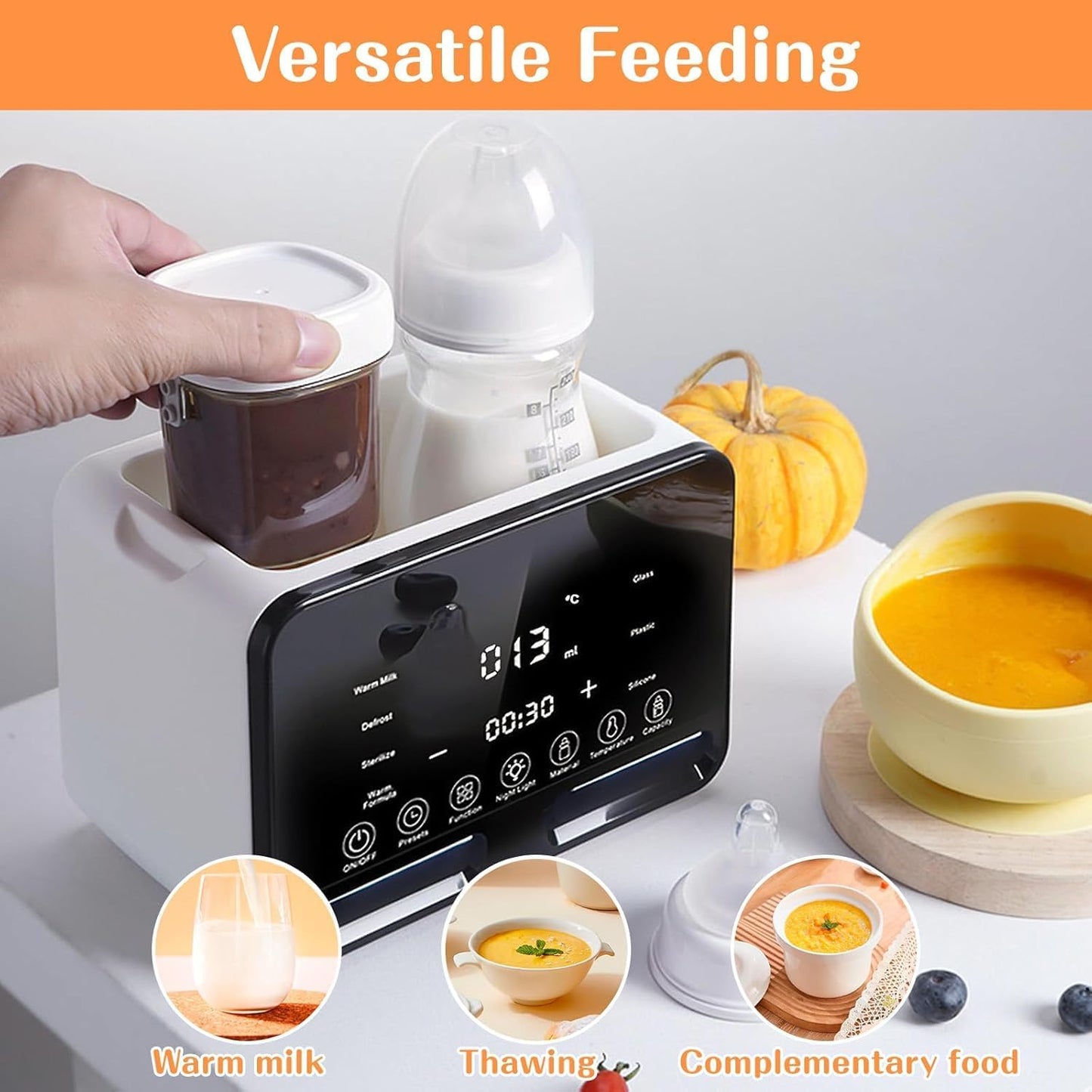 Double Bottle Warmer and Sterilizer for Baby Bottles, Milk - White DEMO