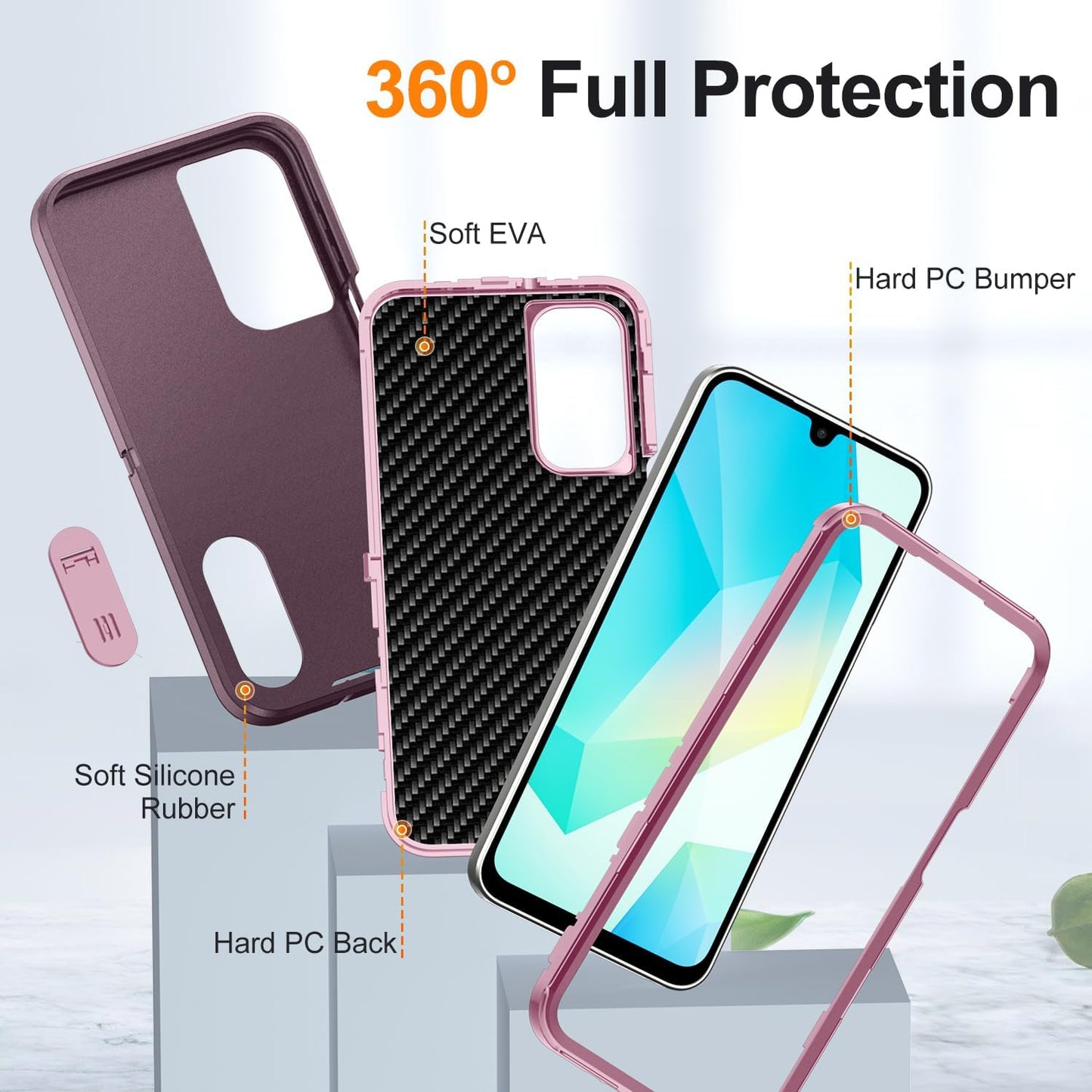 Asuwish Phone Case for Samsung Galaxy A17 5G/4G with Tempered Glass Purple DEMO
