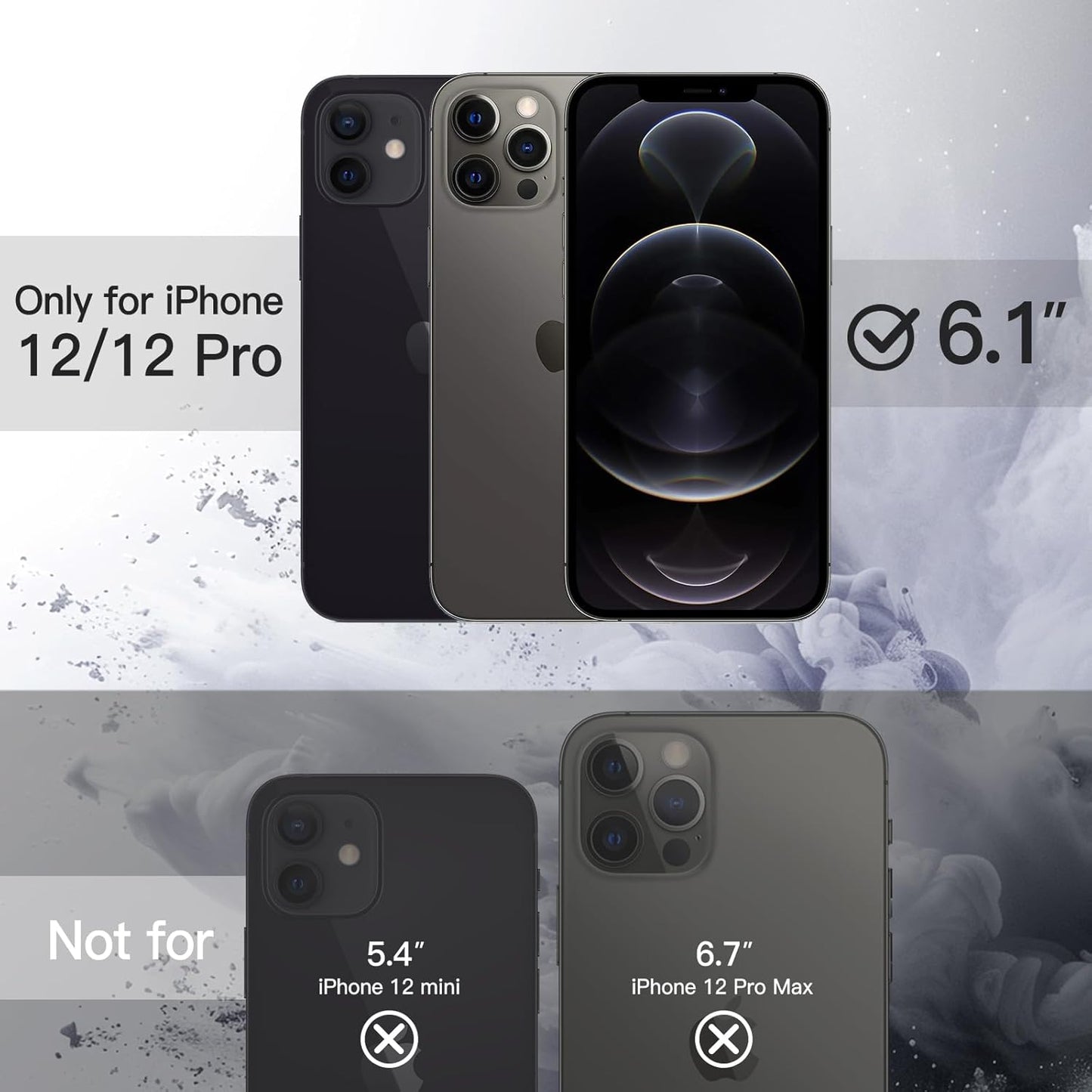 JETech Magnetic Protective Phone Case for iPhone 12/12 Pro 6.1-Inch Black NEW